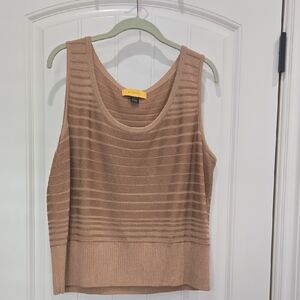 St. John Ribbed Tank in Camel Brown